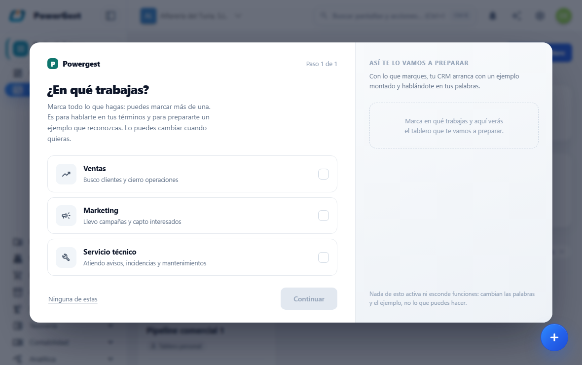 El tablero del CRM con las oportunidades repartidas por columnas
