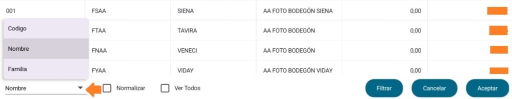 Funcionamiento catálogo virtual en Tablets 5 FILTRAR ARTICULOS