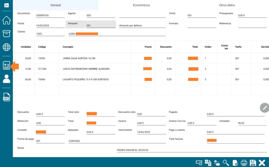 Funcionamiento catálogo virtual en Tablets 9 PEDIDO TABLET
