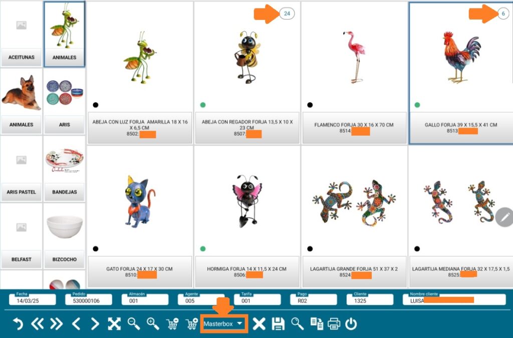 Funcionamiento catálogo virtual en Tablets 22 Pedido desde la pantala de inicio