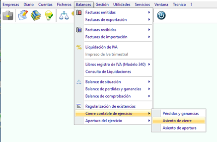 Asiento de cierre