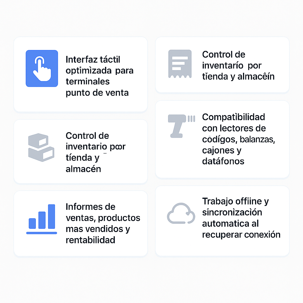 Características destacadas del software TPV para comercios