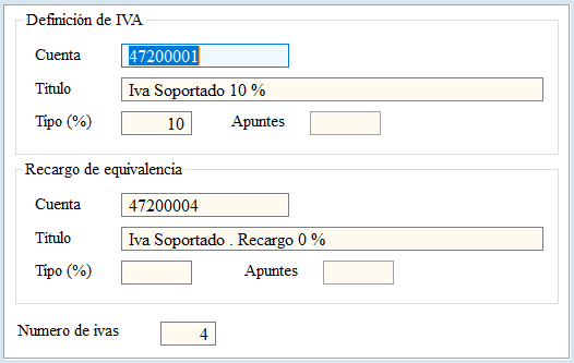 Configuracion IVA