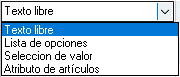 Desplegable tipos