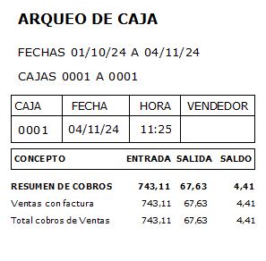 Cómo se realiza un Arqueo de Caja 18 RESUMEN DE COBROS DE LA CAJA