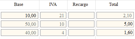 Separacion IVA factura