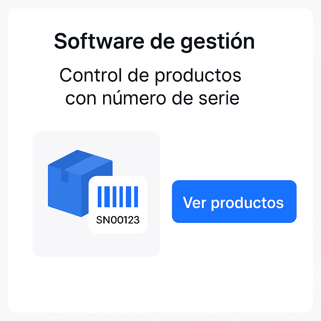 Número de serie 2 Software de gestión con control de productos con número de serie