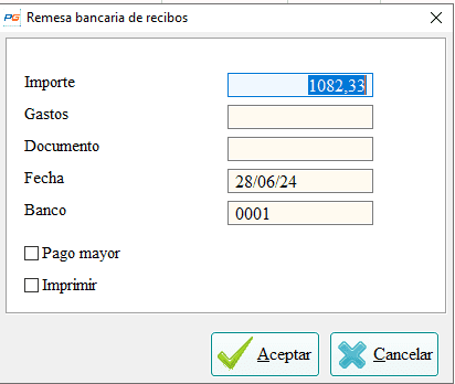 Ventana final remesa