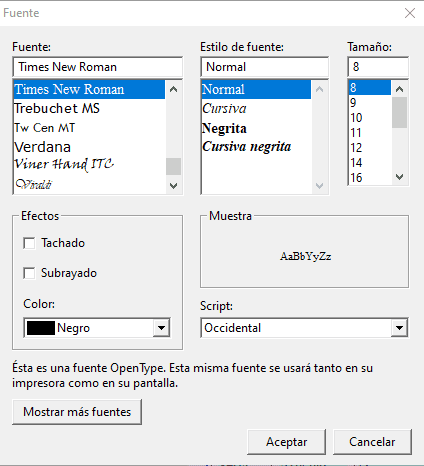 Ventana tipografia