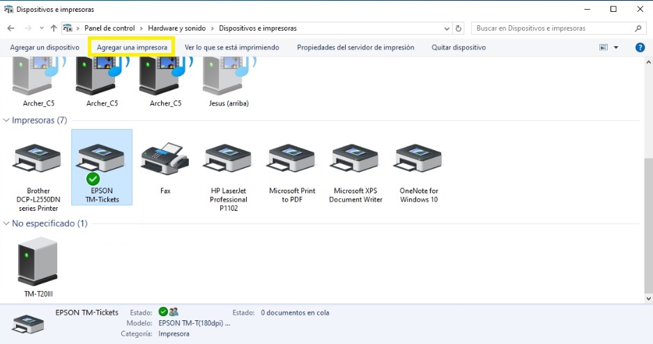 agragar impresora