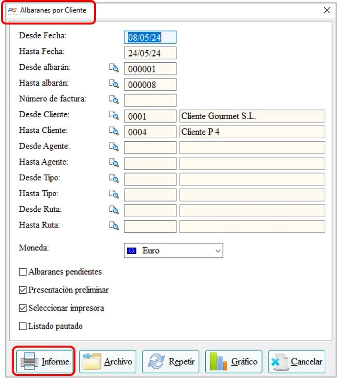 albaranes cliente
