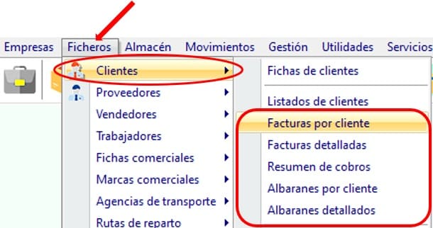 facturas cliente