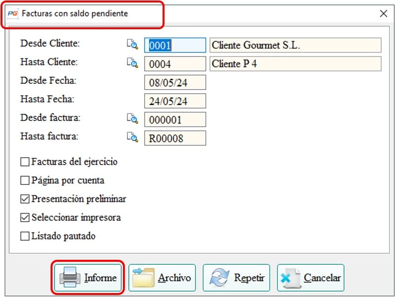 facturas saldo